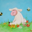 Schaap met bijtjes - 40x40x3,5cm - € 45,00